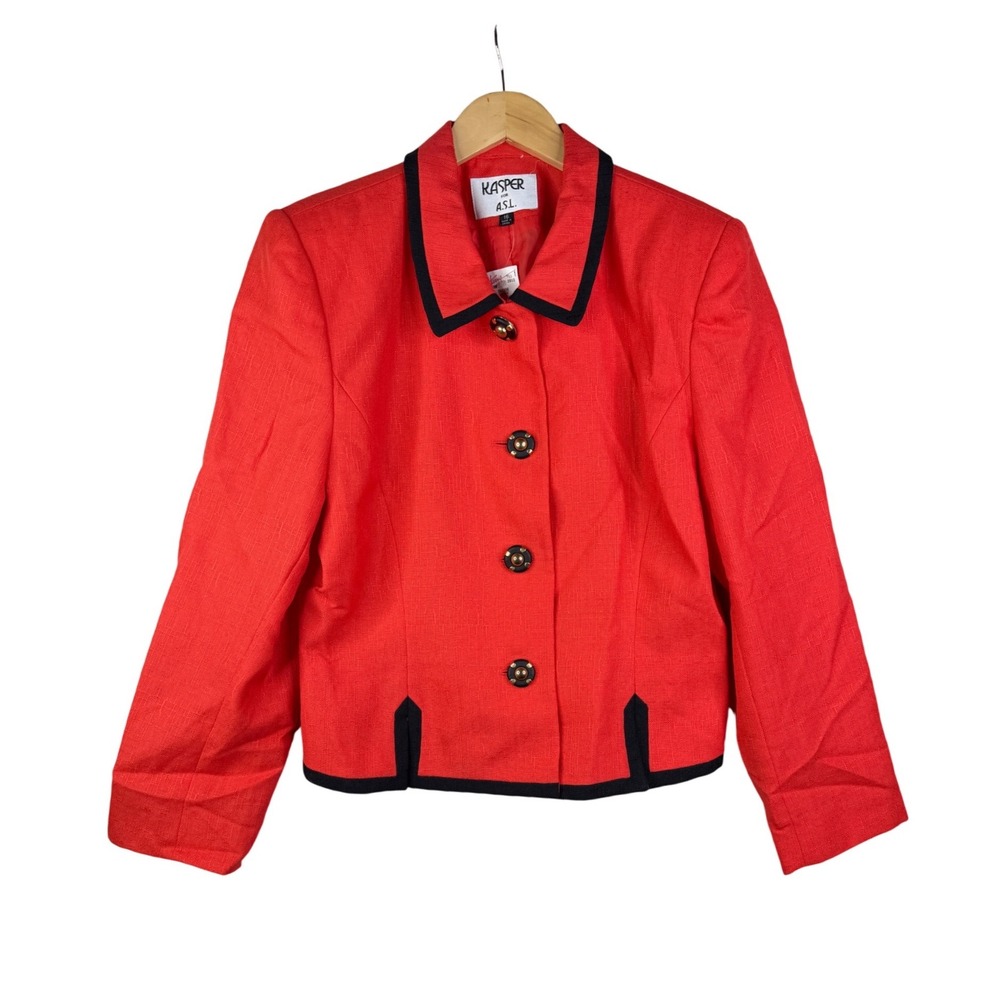 Kasper for ASL‎ Three Button Blazer Jacket size  16 Orange